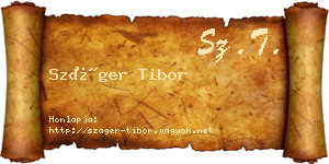 Száger Tibor névjegykártya